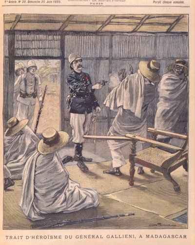 Die heldenhafte Tat von General Gallieni in Madagaskar, Titelblatt von Le Petit Journal, 26. Juni 1898 von French School